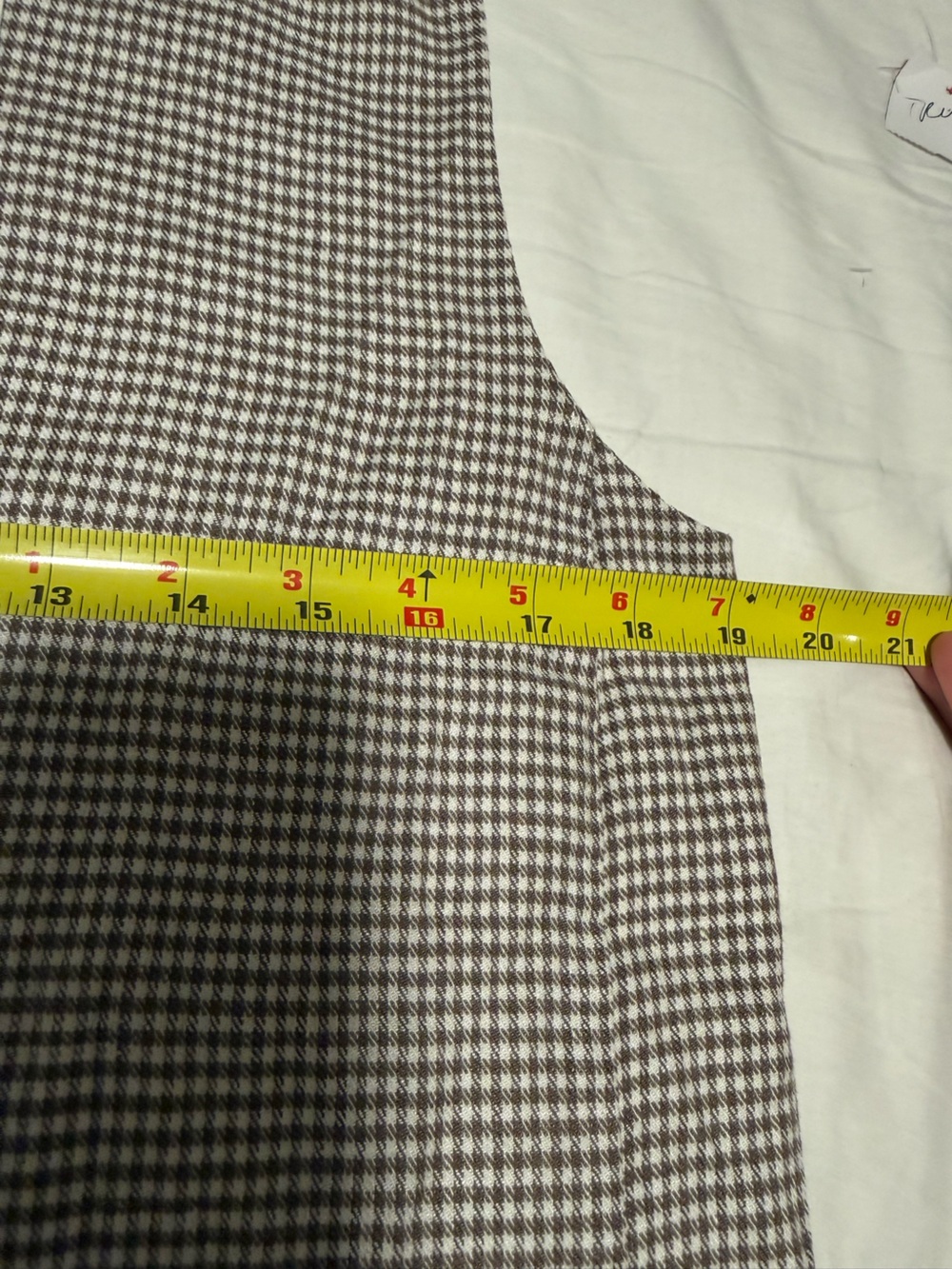 Everlane Taupe and White Gingham Sleeveless Button-Front Top Vest - Picture 8 of 10